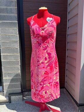 Express Pink Floral Midi Dress